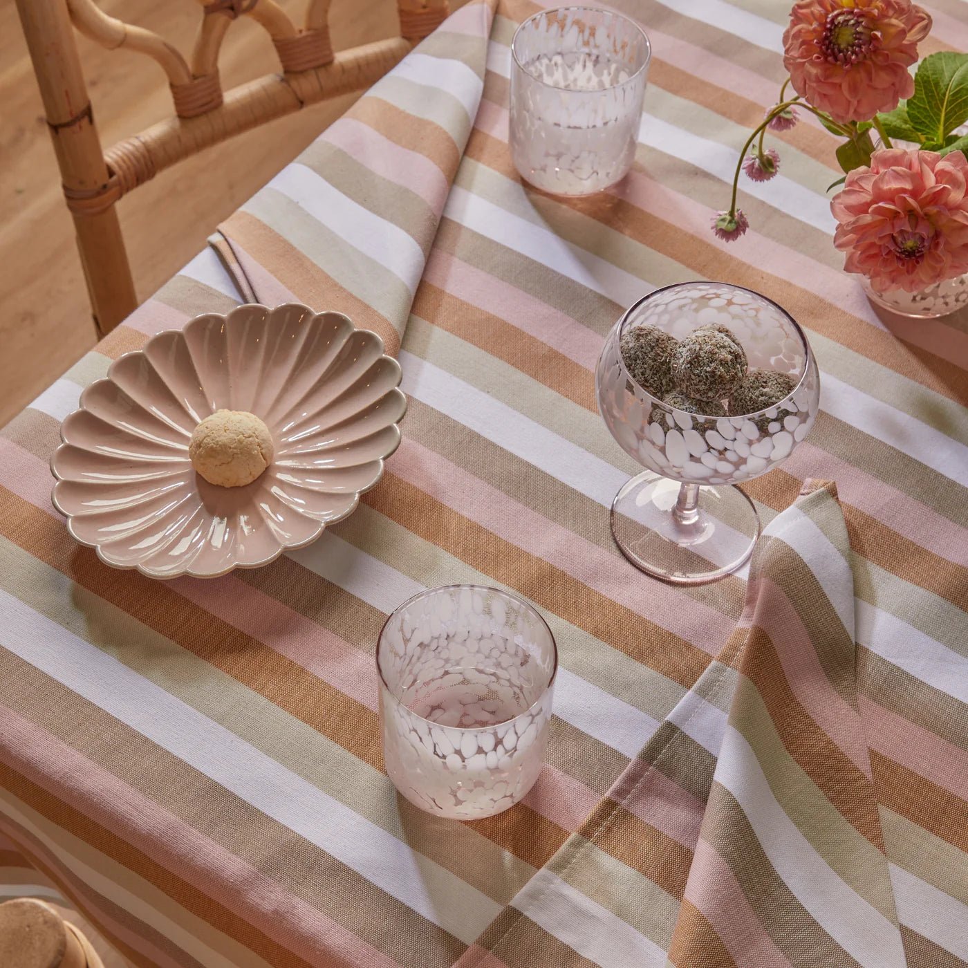 Otto's Corner Store - Florence Stripe Tablecloth - Wheat