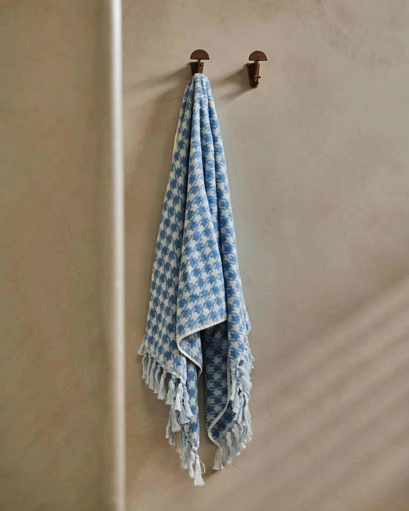 Otto's Corner Store - Houndstooth Blue Terry Bath Towel