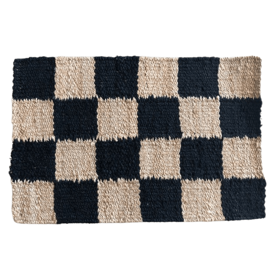 Jute Mat Black Checker Otto's Corner Store