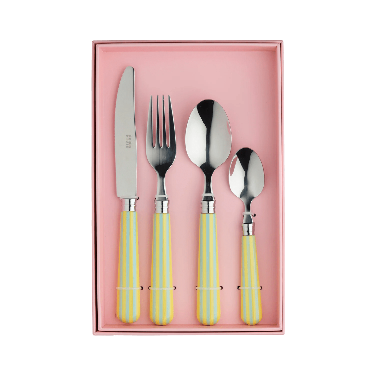 Otto's Corner Store - Lemon & Blue Stripe Cutlery Set