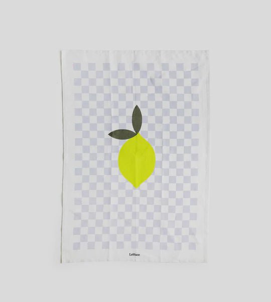 Otto's Corner Store - Lettuce | Tea Towel | Micro Checkers Lemon