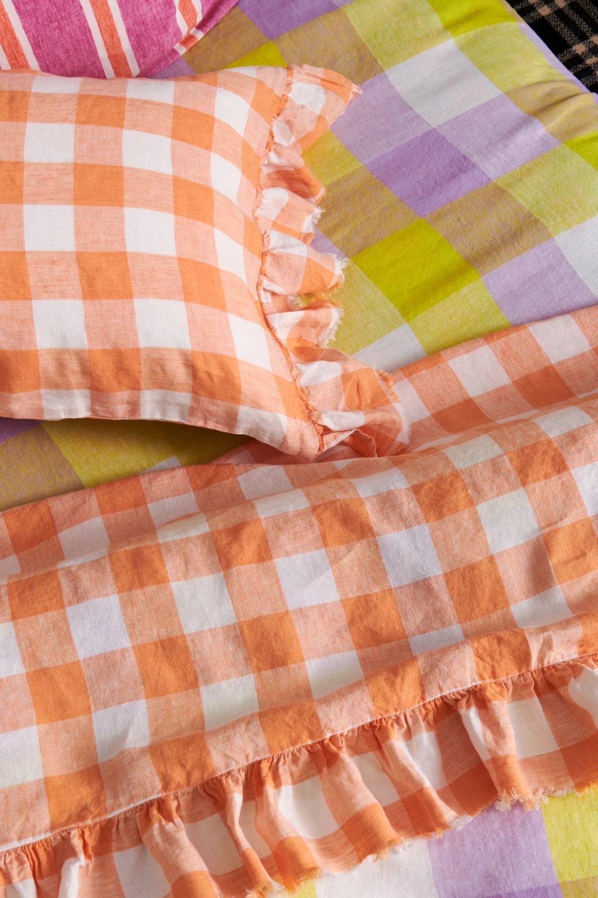 Otto's Corner Store - Peaches & Cream Ruffle Flat Sheet