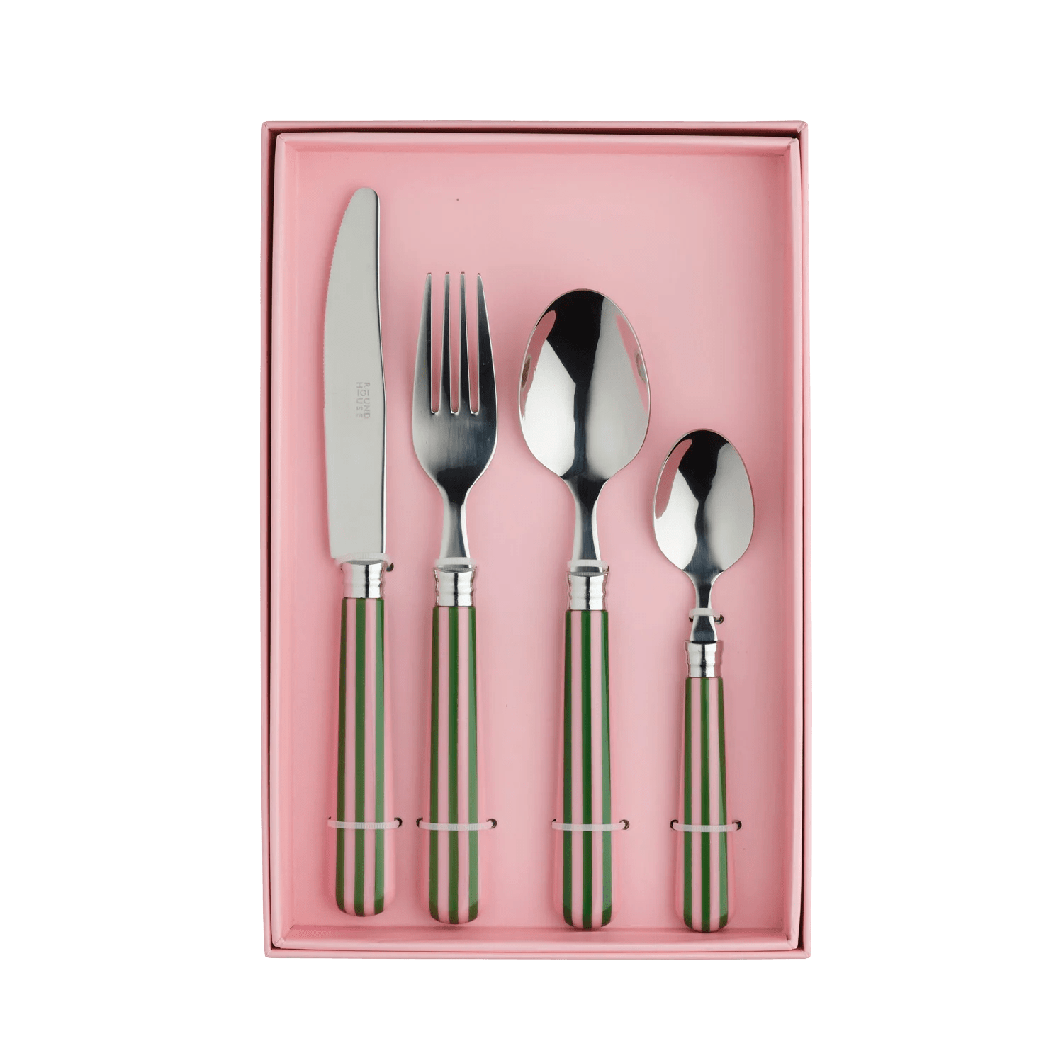 Otto's Corner Store - Pink & Green Stripe Cutlery Set