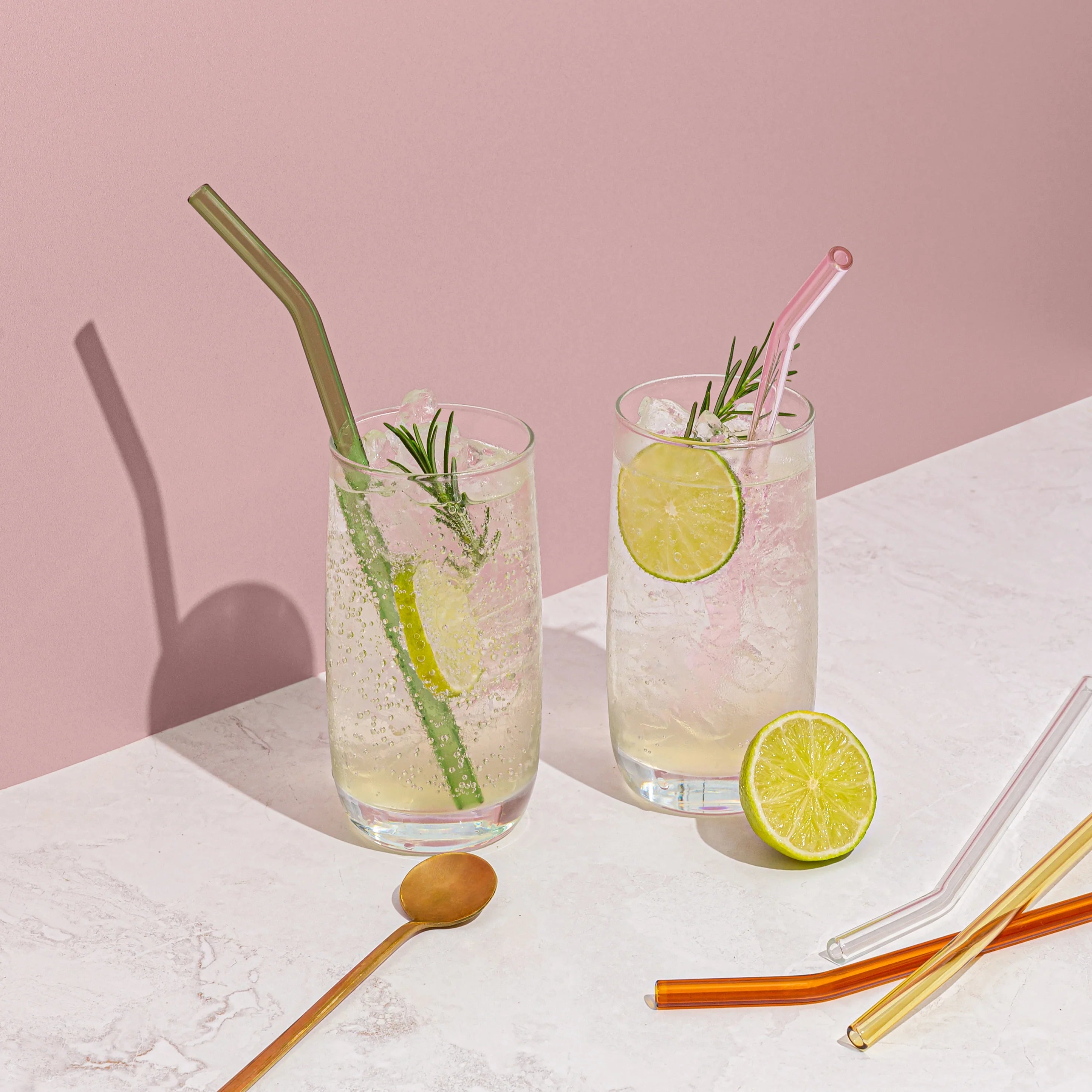 Otto's Corner Store - Reusable Glass Drinking Straws - Multi-colour