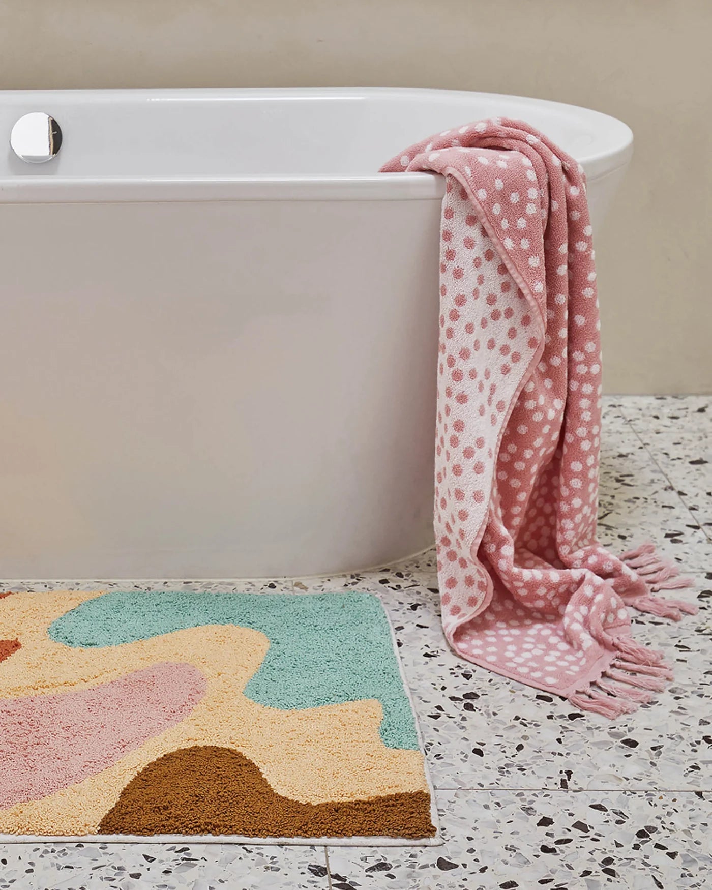 Otto's Corner Store - Strawberry Lamington Terry Bath Sheet / Beach Towel