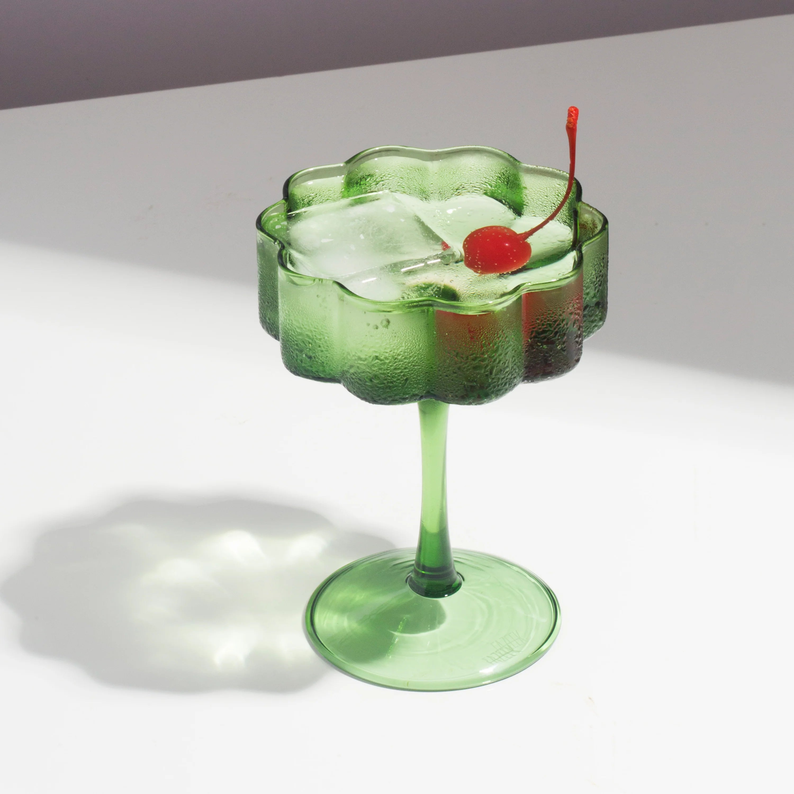 Otto's Corner Store - Two x Wave Coupe Glasses - Green