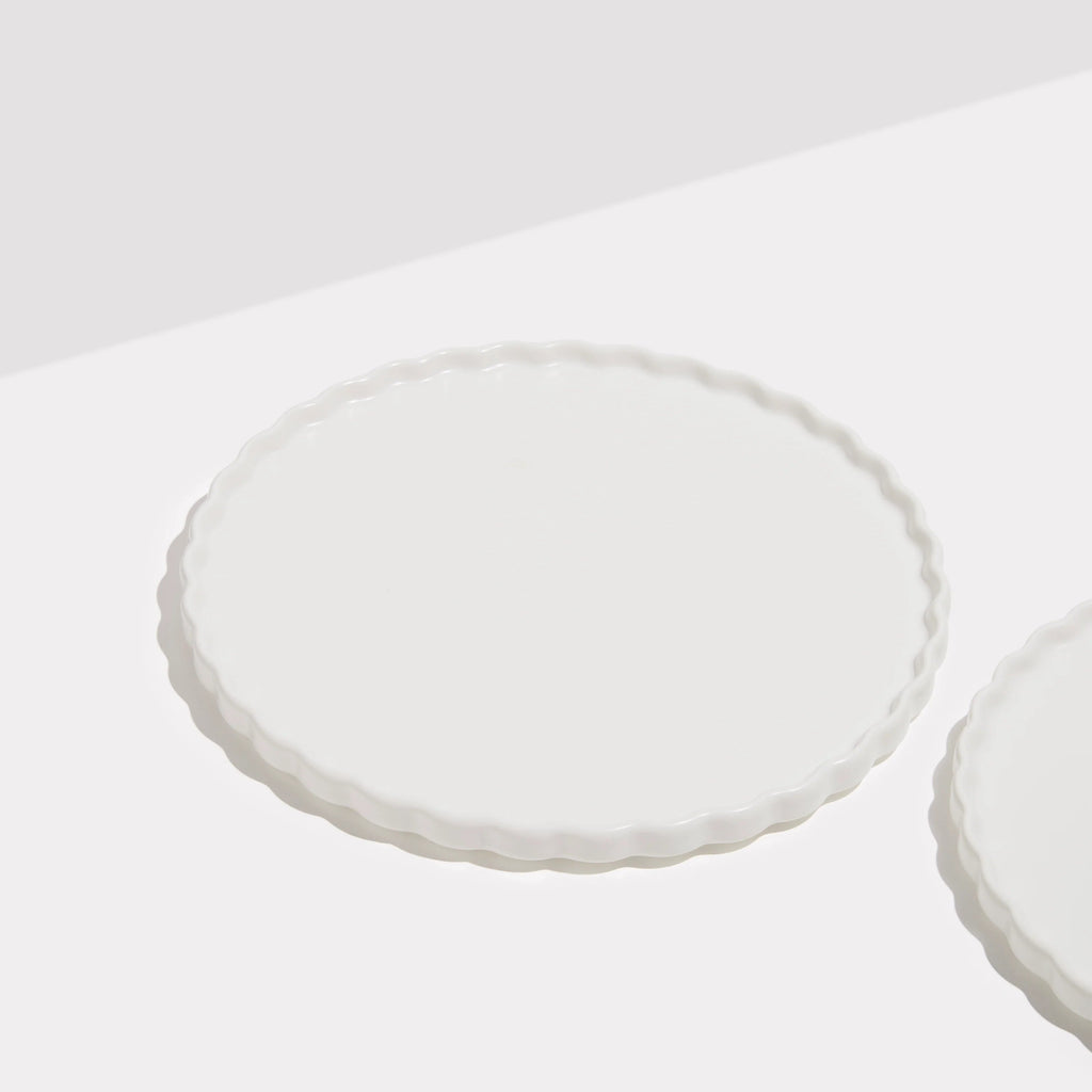 Otto's Corner Store - Wave Ceramic Dinner Plate - Set of 2 - White